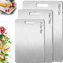 Titanium Cutting Board Set of 3, 2026 New Upgrade 100% Pure Titanium Cutting Boards for Kitchen, Double Sided Non Stick Chopping Board for Cutting Meat Vegetable Fruit, Easy to Clean