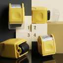 Nezyo 2 Pack Identity Protection Roller Stamp Identity Theft, Confidential, Privacy Roller Stamp Information Blocker and 4 Pack Refill Ink for ID Account Data Address Security(Yellow)