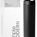 Simple Modern Water Bottle with Straw lid | Insulated Stainless Steel Thermos | Reusable Travel Water Bottles for Gym & Sports | Leak Proof & BPA Free | 24oz, Midnight Black
