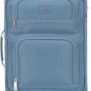 U.S. Traveler Rio Lightweight Softside Rolling Carry-on Suitcase, 4-Wheel Single, Light Blue
