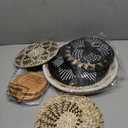 11 Pcs Boho Hanging Wall Basket Decor Handmade Woven Basket Wall Decorative Boho Wicker Baskets Placemats Round Farmhouse Bulrush Art for Rustic Home Decorations Christmas Gift(Stylish)