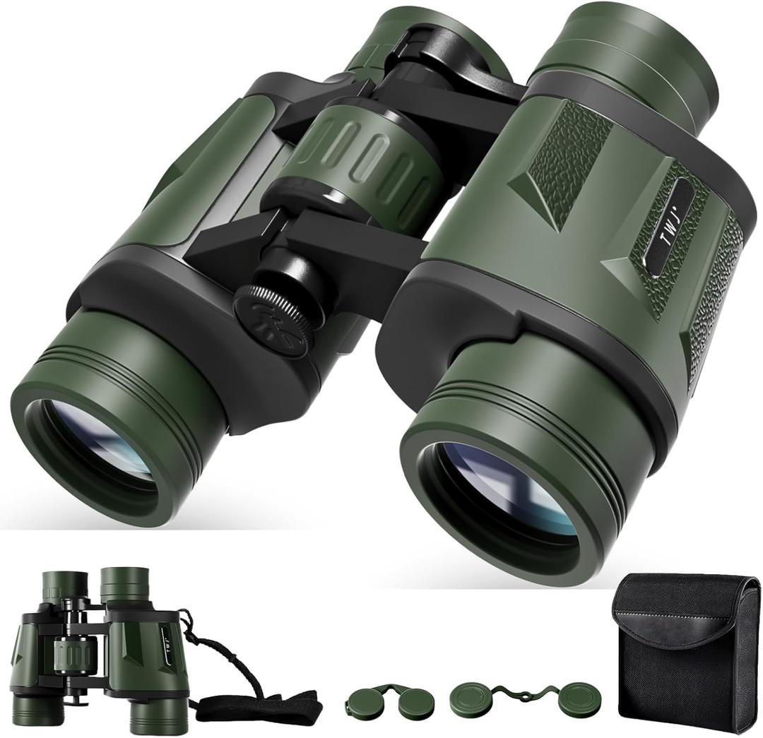 12x40 HD Classic Binoculars for Adults & Kids, Clear Large View & Low-Light Night Vision, High Powered Binoculars for Birds Watching, Cruise Ship, Theaters, Travel & Stargazing (Green)