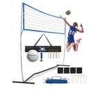 Outdoor Volleyball Net for Backyard. 32FT, 4 Adjustable Height Options, Ball with Pump, Boundary Markers, Carry Case and Stakes Included