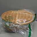 Wicker Picnic Basket with Removable Liner, Empty Picnic Baskets with Lid, Vintage-Style Picnic Hamper with Folding Woven Handle for Picnic, Camping, Outdoor, Halloween, Thanks Giving, Birthday (Cream)