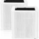 2 Pack 211+ Replacement Filter Compatible with Blueair Blue Pure 211+ Air Purifier, Foldable Particle and Activated Carbon Filter, White