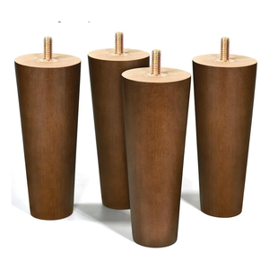 Furniture Legs Wood Sofa Legs Walnut Color Couch Replacement Legs for Cabinet Vanity Couch Chair Dresser Pack of 4 (6 inch)