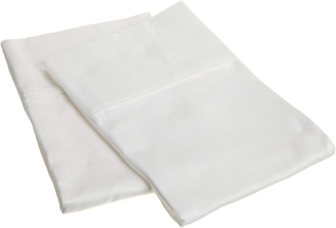 Superior 700 Thread Count Egyptian Cotton Pillowcase Bed Set, Modern Solid Sateen, Naturally Breathable and Cooling, Extra Comfort Pillow Cover, Includes: Two Pillowcases, Standard, White (1'9" x 2'8")