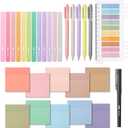 Mr. Pen- Aesthetic Book Annotation Kit, 38 pcs, Aesthetic Highlighters and Gel Pens, Transparent Sticky Notes, Transparent Sticky Tabs for Books, No Bleed Highlighters for Bible Pages No Bleed (Soft Delight)