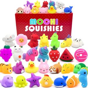 30 Pack Mochi Squishy Toys, Party Favors for Kids 4-8-12,Birthday Gifts Treasure Box Classroom Prizes Goodie Bag Stuffers, Mini Squishy Fidget Toys, Carnival Prizes in Bulk