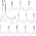 Artliving 7 Inch Clear Plastic Easels or Stand/Plate Holders to Display Pictures or Other Items at Weddings, Home Decoration, Birthdays, Tables (12 Pack)