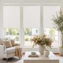Beige White Cordless Roller Shades Light Filtering Blinds 22" W x 72" H