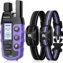 Bousnic Dog Shock Collar 2 Dogs (5-120Lbs) - 3300 ft Waterproof Training Collar for Dogs Large Medium Small with Rechargeable Remote, Beep (1-8) Vibration (1-16) and Humane Shock (1-99) Modes (Purple)