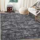 RUGSREAL 8x10 Washable Rug for Living Room Non-Slip Modern Abstract Area Rug Stain Resistant Large Bedroom Rug Contemporary Accent Throw Floor Carpet Solid Rug for Dining Room Home Decor, Dark Grey