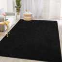 Gifeas Large Ultra Soft Modern Area Rugs for Living Room Bedroom, 5x8 Feet Black Thickened Memory Foam Indoor Solid Minimalist Carpets, Non-Slip Comfy Rug for Boys Girls Nursery Room Home Decor
