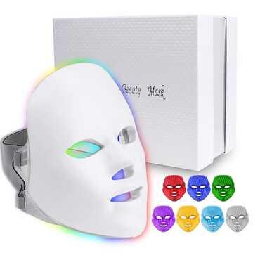 EVFOFO Red Light Mask for Face, 7 Custom Modes with Infrared, 850nm Infrared & Red Light Masks, Portable with Timer for Home Use
