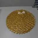 Gold Round Placemats for Dinner Table Set of 6 Metallic Hollow Out Line Circle Table Mats Vinyl Place Mats for Dinning Decor Wedding Accent Centerpiece