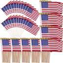 Shimeyao 400 Pack Small American Flags on Stick, 5 x 8 Inch Mini Handheld Us Flag Decoration for Memorial Day 4th of July Independence Day