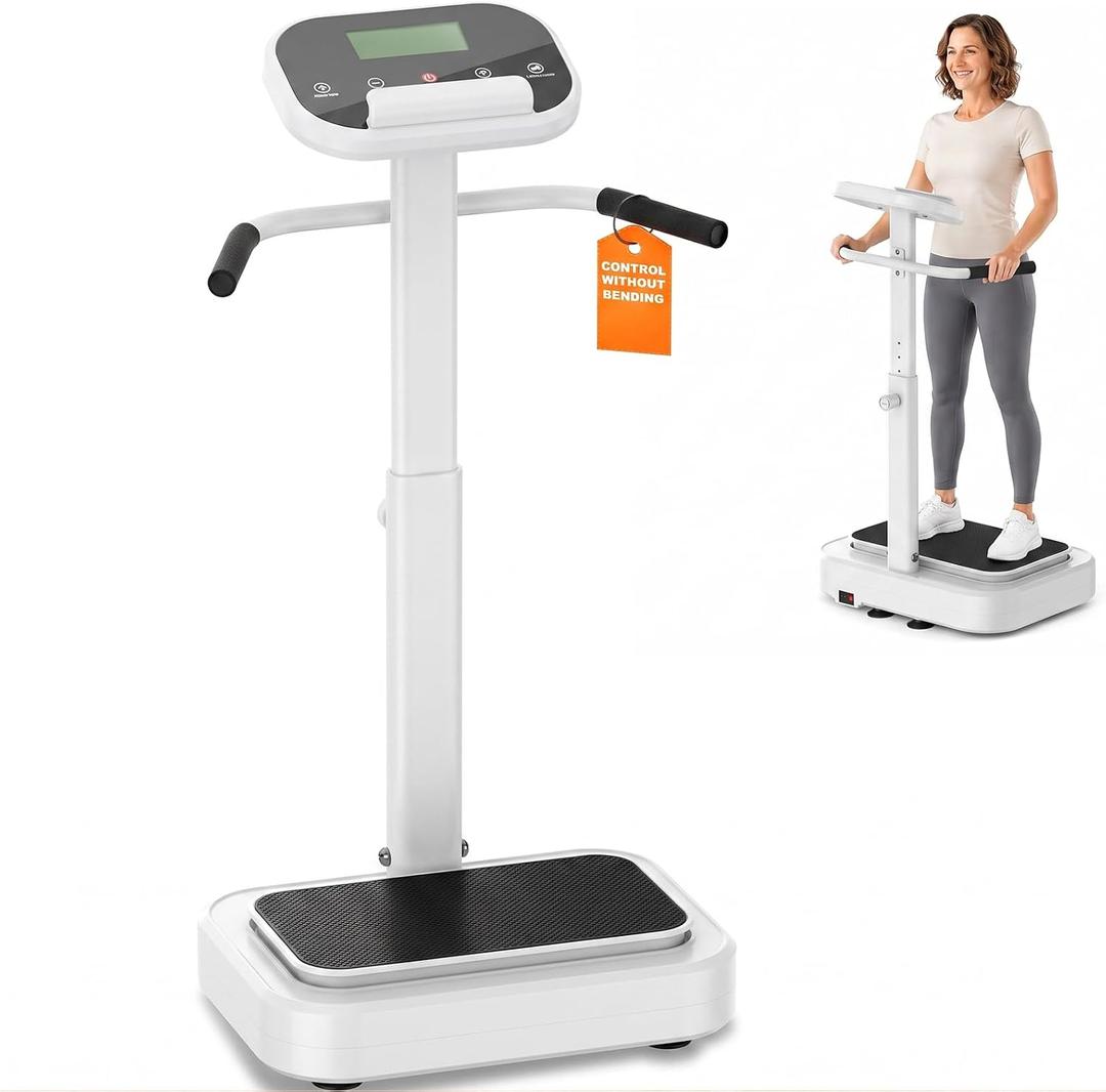 Vibration Plate with Handles for Lymphatic Drainage, Low-Impact Workouts