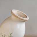 Teweiqi Ceramic Rustic Farmhouse Vase, Distressed Floral Pattern, Holds Water, With Handle, 7.8 inches