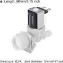 MECCANIXITY Water Inlet Valve Ice Maker Water Inlet Solenoid Valve for General Refrigerators 80mm Creamy White