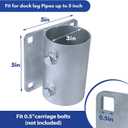 Dock Hardware 3" Galvanized Dock Pipe Leg Holder/SleeveGalvanized