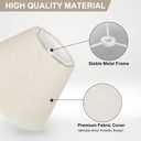 Small Lamp Shades Set of 2, Beige with Silver Thread Lamp Shade, 5.5" Top x 10" Bottom x 6.6" High, Glitter Linen Lamp Shades for Table Lamps Bedside Lamps, Spider, Bulb Clip Adapters Included