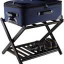 Winsome Reese Luggage Rack with Storage Shelf, for Guest Room, Bedroom, Foldable, No Assembly, Espresso