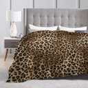 Cheetah Leopard Print Throw Blanket Ultra-Soft Cozy Leopard Decor Fleece Blankets Lightweight Cheetah Blanket for Couch Sofa Bedding Home Decor (50" L x 40" W, Leopard)