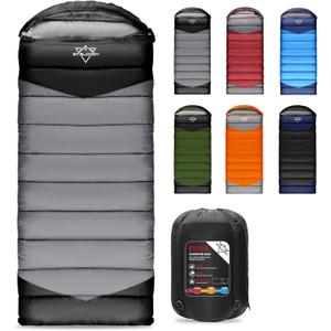 Sleeping Bags for Adults Kids Cold Weather & Warm, Backpacking Camping 0 Degree Winter Sleeping Bag for Girls Boys, Big and Tall, Lightweight Compact 3-4 Season Outdoor Indoor (30-50F-6lbs-Black/Gray)