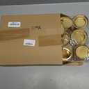 12 Pack Paint Cans Clear Plastic Paint Cans 3 x 3 Inches Mini Empty Bucket with Lids Small Transparent Paint Containers for Art Crafts Candy DIY Projects Christmas Party Favor Decor (Gold)