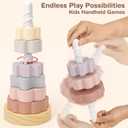 Joyreal Wooden Spinning Stacking Toys, Neutral Ring Stacker Montessori Toys for Toddlers 1-3, Christmas Birthday Gifts for Boys Girls
