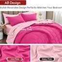 MUXHOMO 7 Pieces Full Comforter Set, Reversible Bed in a Bag Full Size, All Season Bedding Set with Comforter, Flat Sheet, Fitted Sheet, Pillowcases & Shams, Hot Pink & Baby Pink