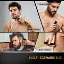 Beard Trimmer for Men, Rechargeable Men's Hair Trimmer for Mustache, Electric Razor & Body Grooming Kit for Beard, Face, Groin & Manscaping, Birthday Valentines Ideal Gift for Men