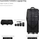 42.8 Inch Expandable Large Rolling Duffle Bag with Wheels (Black), 42.8 x 20x 11 inch