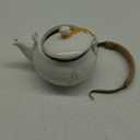 DUJUST Japanese Tea Pot, White Porcelain Chinese Teapot with Stainless Infuser, Cute Tea Pot for Adults, Tea Lover/Women/Men (Plum in Golden)