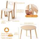 ROBUD Wooden Toddler Table and Chair Set, 2 Height Adjustable Toddler Chair Ages 3-8, Kids Desk for Classroom/Daycare/Home, Children Multi-Activity Table, WG425