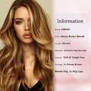 HMHIFI Long Brown Mixed Blonde Wigs for Women Highlights Blonde Wig Natural Middle Part Synthetic Curly Hair Heat Resistant Fiber Hair Replacement Wigs for Daily Party