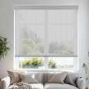 Persilux Free-Stop Cordless Roller Shades for Windows Light Filtering Shades, 5% Openness Solar Screen Semi Sheer Roller Blinds UV Protection for Office and Home. Easy to Install 58" W x 72" H, Grey