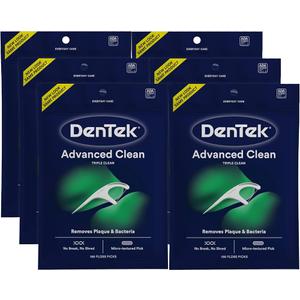 4 x DenTek Triple Clean Fresh Mint Floss Picks, 75 Count, Pack of 14 (1,050 Total)
