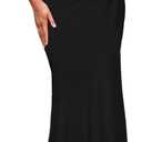 Lrady Women's Sleeveless Ruffle Cocktail Party Maxi Bodycon Vacation Dresses Long Formal Wedding Guest Dress, Small, 1# Solid Black