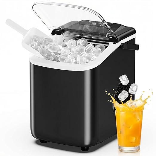 Countertop Ice Maker Portable Ice Machine with Handle,Self-Cleaning Ice Makers