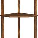 YUFAM 3-Tier Corner Shelf with Sturdy 5-Leg Base, Wooden Corner Bookshelf for Small Spaces, Small Corner Table for Living Room, Bedroom, Office, Brown