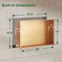 Shower Niche,16 * 28 Stainless Steel Elegant Bathroom Niche, No Tile Needed Recessed Shower Shelf Organizer for Storage Gold