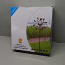 Solar Wind Spinner Multi-Color LED Lighting by Solar Powered Glass Ball with Kinetic Wind Aculptures Dual Direction Decorative Lawn Ornament Wind Mill.