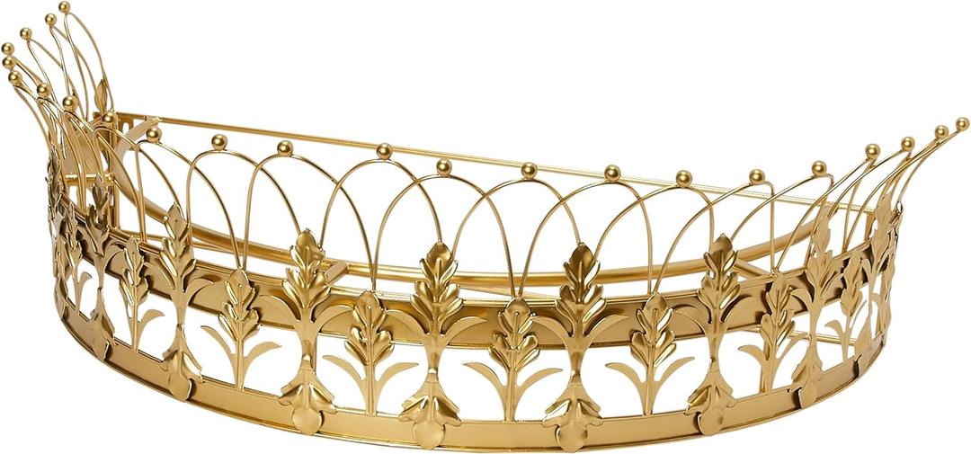 Creative Co-Op Decorative Metal Curtain or Canopy Crown, Gold Finish