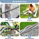 Garden Hose 100FT, Water Hose with 10 Function Nozzle, Garden Hose Metal with Leak-proof Connectors, No-Kink, Lightweight, Puncture-proof, Pet-proof, Sturdy, 550PSI, Hose for Outdoor, Yard