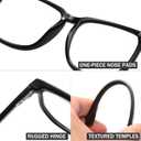 TR90 Oversized Blue Light Blocking Glasses Men Women Ultralight Nerd Square Computer Games Black Large Eyewear (01)