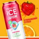 Sparkling Ice Caffeine Strawberry Citrus Sparkling Water with Caffeine, Zero Sugar, with Antioxidants and Vitamins,16 fl oz Cans (Pack Of 12) (EXP 04/13/27)