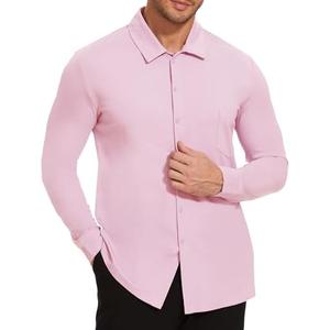 Demoking Rayon Dress Shirts for Men Formal Wedding Untuckit Shirts Long Sleeve Button Down, XXXL