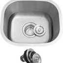 Undermount Kitchen Sink, 14 Inch Bar Sink, Stainless Steel Material, 14" x12" x 8" Single Bowl With Drain Strainer, As Rv, Outdoor, Laundry, Utility Sinks, Small Sinks (Stainless Steel)